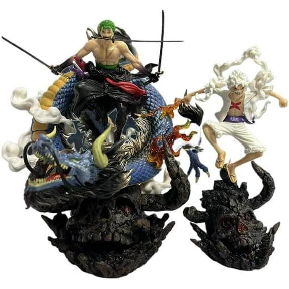 New Luffy & Zoro Figure GK Fantasy Onigashima Chapter Nika Monkey D. Luffy & Roronoa Zoro Figure 23cm/9.0inch Cartoon Manga Game Character PVC Action Statue Model Figure