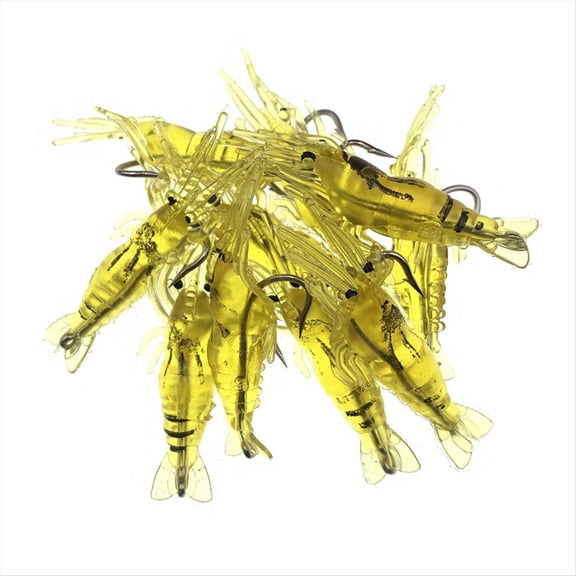 New Luminous Shrimp Artificial Bait Simulation Soft Prawn with Hooks Carp Wobbler for Fishing Tackle Lure Carp D