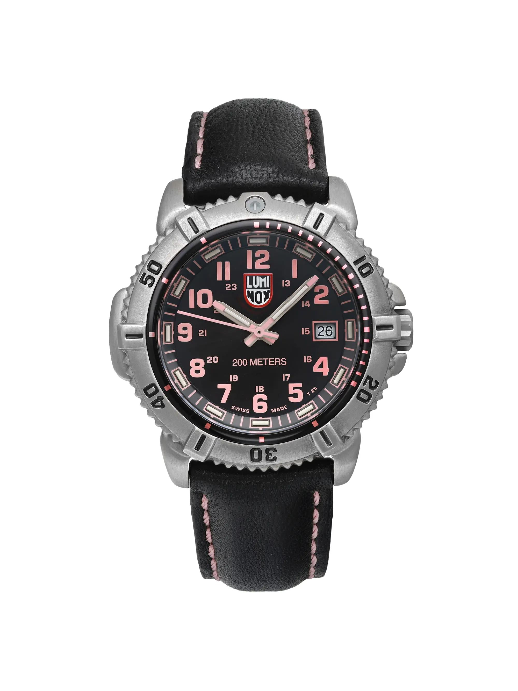 New Luminox Colormark 38mm Date Steel Black Dial Quartz Ladies Watch XS.7261