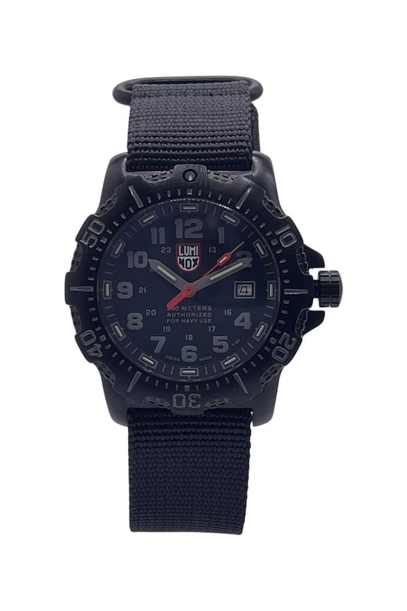 New Luminox Navy Seal 45mm Steel Black Dial Nylon Strap Quartz Watch XS.4221.CW