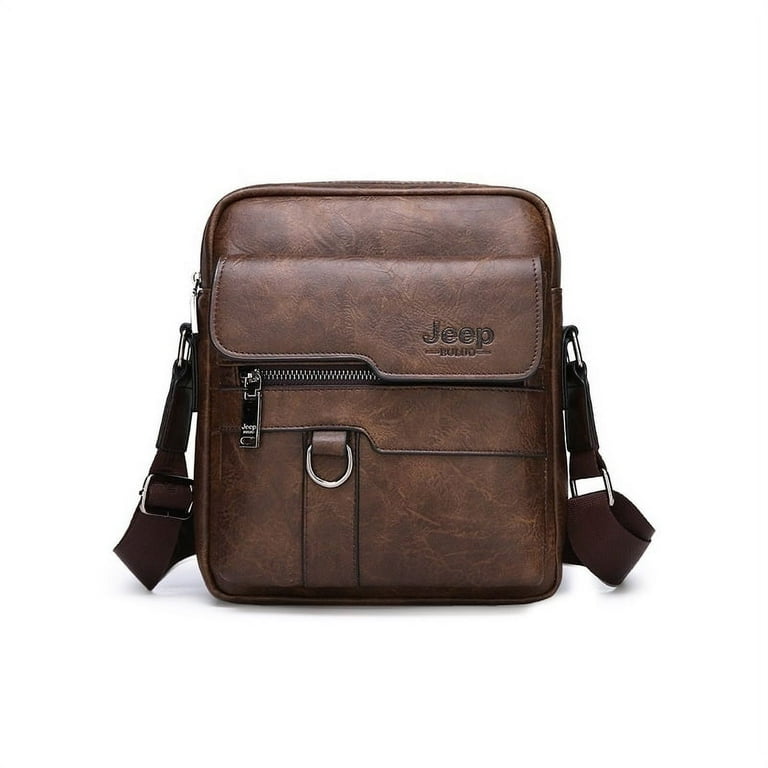 QUARRYUS New Luxury Brand Casual Male Messenger Bags Leater Shoulder Bag Business Man Crossbody Bags for Men Soft Leather Handbag Bolsa, Men's, Size