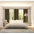 thumbnail image 1 of New Luxury Curtain Set of  2pc Panels Adam Brown Color 100% Privacy Blackout Room Darkening Thermal Window Grommet Short Drapes Size 37" Wide X 63" Length for Bedroom Home Décor, 1 of 6