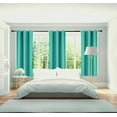 thumbnail image 1 of New Luxury Curtain Set of  2pc Panels Adam Mint Color 100% Privacy Blackout Room Darkening Thermal Window Grommet Short Drapes Size 37" Wide X 63" Length for Bedroom Home Décor, 1 of 6