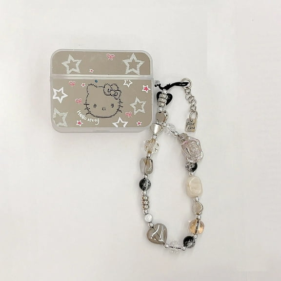 New Luxury Metal Sanrios Hello Kitty with Lanyard for AirPods 1 2 3 Pro 2 Case IPhone Earphone Accessories Air Pod Cartoon Cover