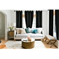 thumbnail image 1 of New Luxury Set of 2pc Adam Black Panels 100% Blackout 3 Layered Darkening Room Energy Efficient Thermal Window Grommets Drape Lined Size 35" Wide X 84" Length Each Panel, 1 of 4