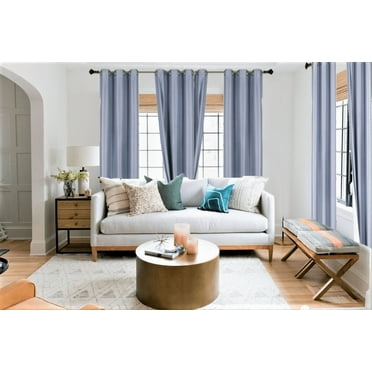New Luxury Set of 2pc Adam Slate Panels 100% Blackout 3 Layered Darkening Room Energy Efficient Thermal Window Grommets Drape Lined Size 35" Wide X 84" Length Each Panel