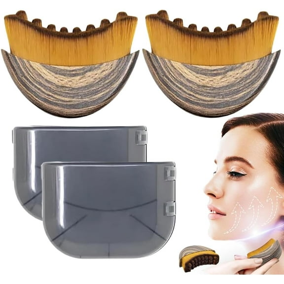 New Lymphatic Contour Face Brush, Dry Brushing Face Brush, Lymphatic Drainage Massager for Face, Chin & Jawline Sculpting, Ergonomically Designed to Fit The Skin Precisely and Relieve Fatigue (2PCS)