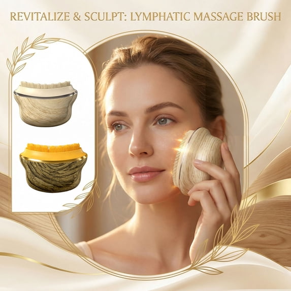 New Lymphatic Contour Face Brush - Dry Brushing Face Massager for Lymphatic Drainage, Chin & Jawline Sculpting - Ergonomic Skin Fit Design to Reduce Puffiness, Relieve Fatigue(1PCS)