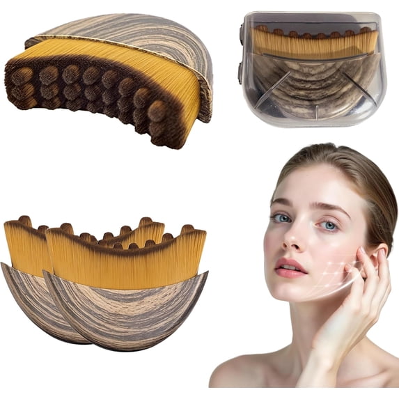 New Lymphatic Contour Face Brush for Sculpting, Lymphatic Drainage Massager for Face, Ergonomically Designed to Fit The Skin Precisely and Relieve Fatigue, Improves Skin Glow & Absorption(2 Pack)