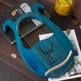 thumbnail image 1 of New Lyre Harp,16 Metal String Harp Solid Wood Mahogany with Tuning Wrench Gift, 1 of 6