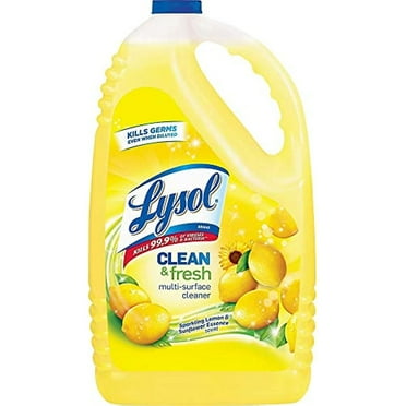 Lysol Multi-Surface Cleaner, Sanitizing And Disinfecting Pour, To Clean And Deodorize, Sparkling Lemon & Sunflower Essence, 144 Fl Oz