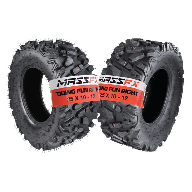 MASSFX 25x8-12 Front ATV/UTV Tires | 6-Ply All-Terrain Off-Road Tires For Side-by-Sides