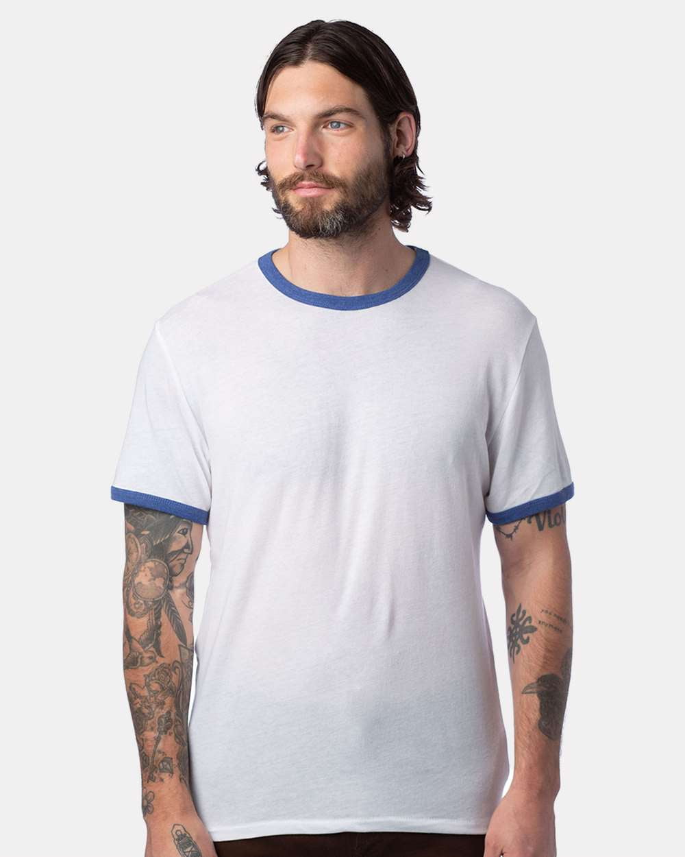 Unisex T-Shirt - Keeper WHITE/ L - NAVY Ringer