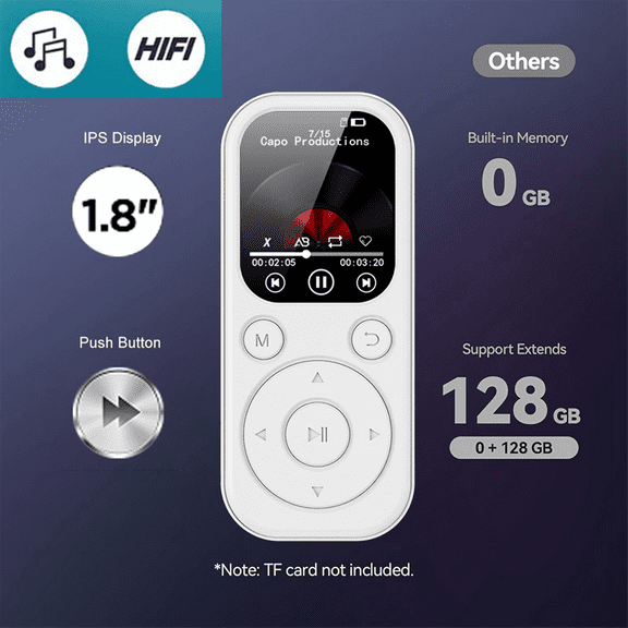 New MP3 Bluetooth Player Fast Charging 5.4 Bluetooth Version Expandable Memory Card Music Player FM Recording E-Book A