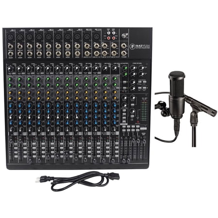 New Mackie 1642VLZ4 16 Channel Mixer Bundle+AT2041SP Recording Mic Package