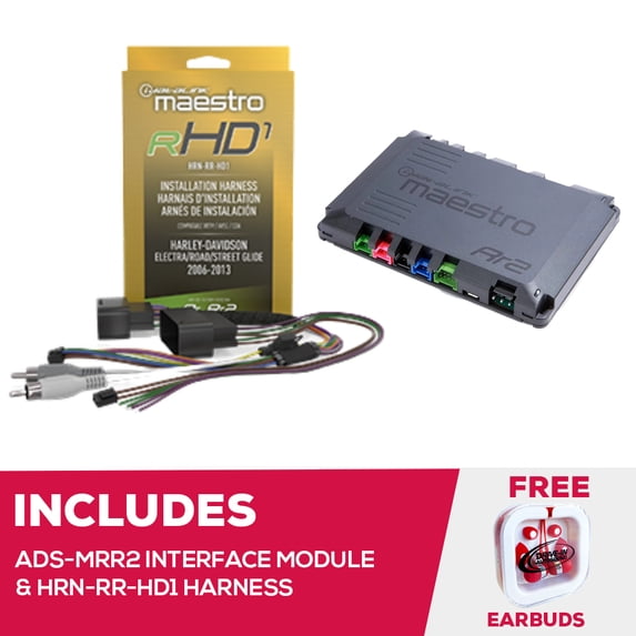 New Maestro ADS-MRR2 Interface Module & HRN-RR-HD1 Harness For 06-13 Harley Davidson