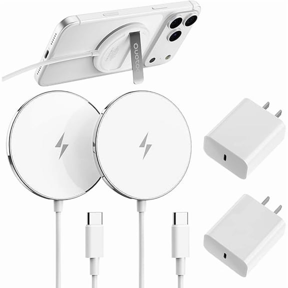 New for MagSafe Charger: Magnetic Wireless Charging Pad for iPhone 17 16 15 14 13 12 Series AirPods 4-2 Pro, Strong Magnet, with PD20W Charging Block, Ultra-Thin Portable(2Pack 5FT)