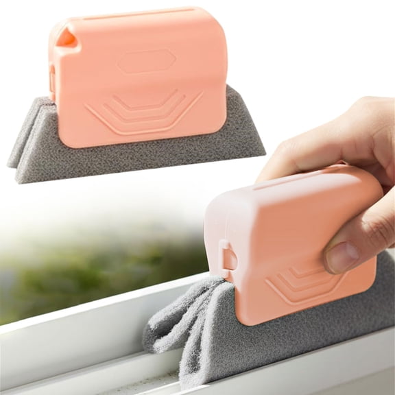 New Magic Window Track Cleaner, Dual-Brush Window Groove Cleaning Brush Set for Sliding Doors, Tile Joints, Shutter Slats, Car Vents & Small Spaces window cleaning brush