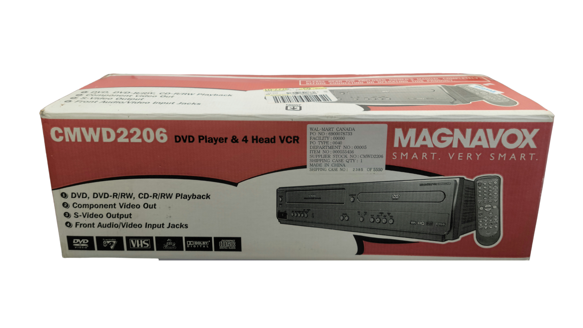 New Magnavox MWD2206 CMWD2206 DVD VCR Combo DVD Player VHS Combo