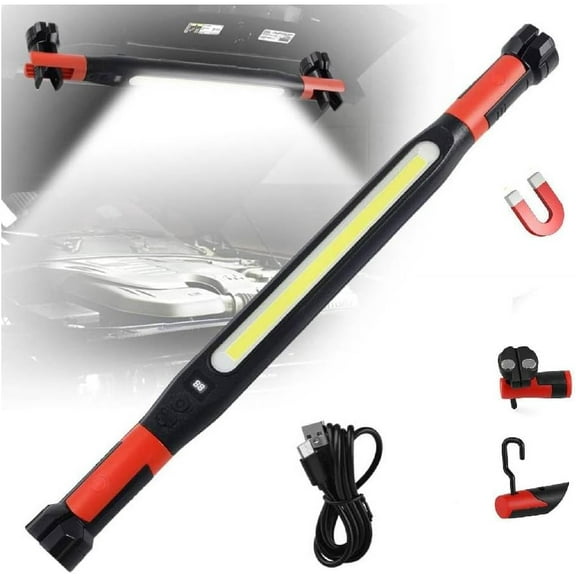 New Magnetic Work Light,Under Hood Magnetic Work Light Bar,Rechargeable LED W-ork L-ight Bar,Strong Magnets & 360 Flexible Gooseneck,Under Hood Mechanic Lightfor Mechanic/Car Repairing/Garage1pcsZ