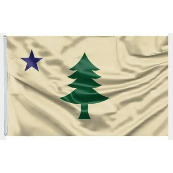 New Maine Historic 1900 Flag PINE TREE AND STAR flags 3x5 Ft Vivid Color Double Stitched Brass Grommets Polyester Banner