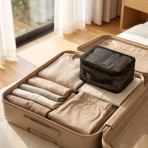 New Makeup Bag Large Capacity – Portable Handbag Style, for Travel Daily Use, Cosmetic Organizer, PVC Material