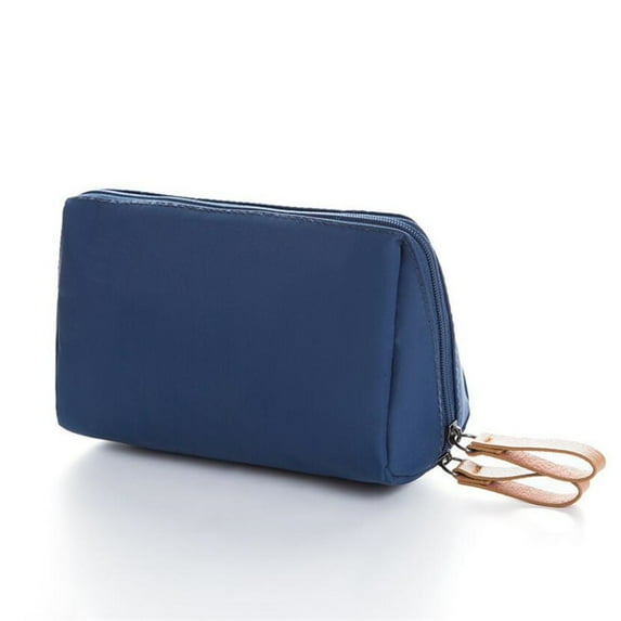New Makeup Bag Simple Solid Color Cosmetic Bag for Women Pouch Toiletry Bag Waterproof Make Up Purses Case Hot Dropshipping (DEEP BLUE)