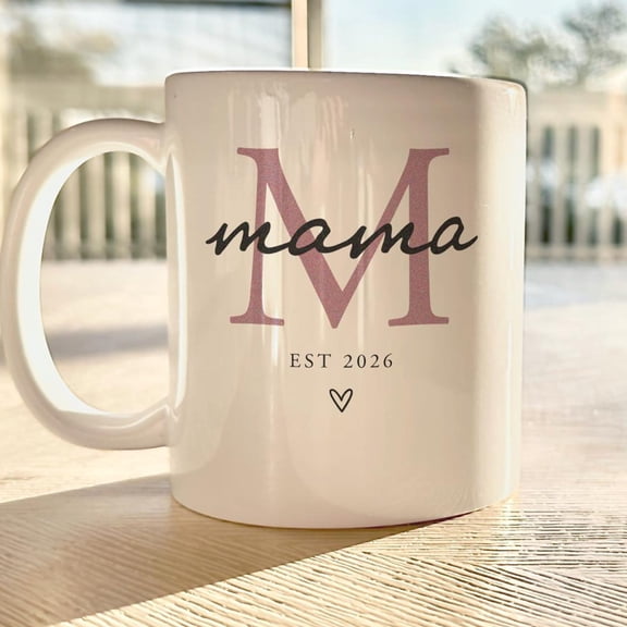 New Mama Name Coffee Mug Monogram Personalized Design With Year Est Date Gift For New Mom