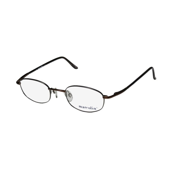 New Marcolin 6722 Mens/Womens Designer Full-Rim Dark Brown Classic Shape Must Have Upscale Frame Demo Lenses 45-20-135 Spring Hinges Eyeglasses/Eye Glasses