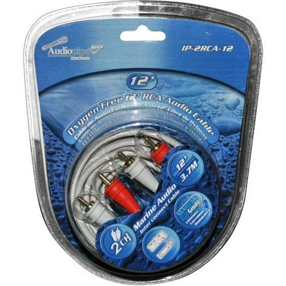 New Marine Rca 12' Audiopipe Ip-2rca-12