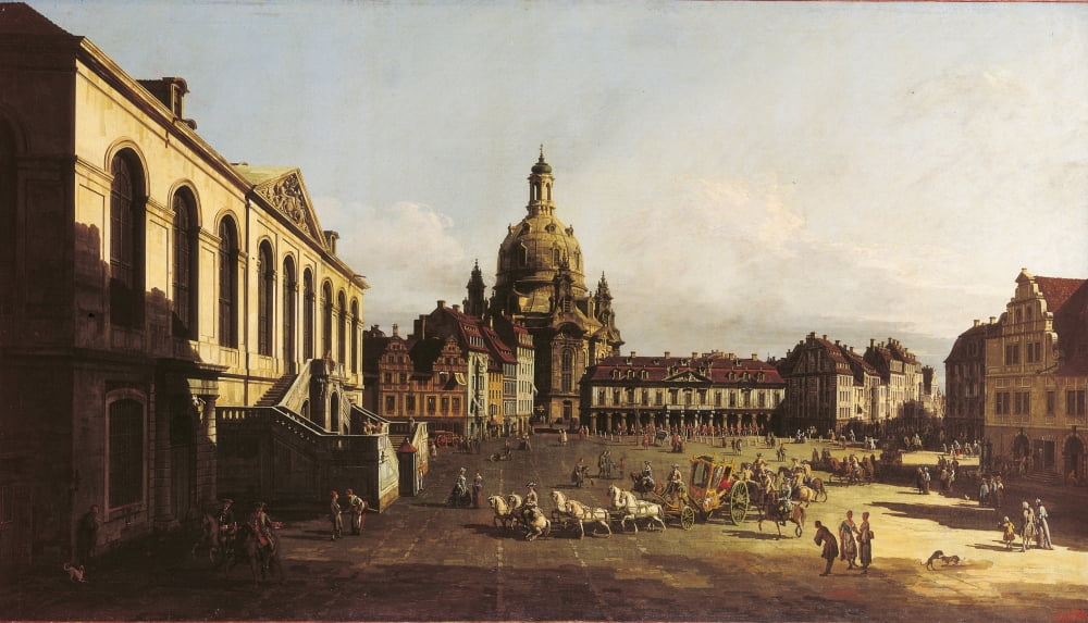 New Market Square In Dresden Canvas Art - (24 x 18)