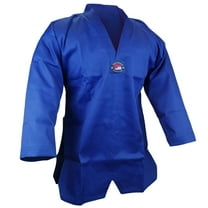 New Martial Arts V-Neck 7.5 oz Top Only Taekwondo Light Weight Uniform Blue Gi Top