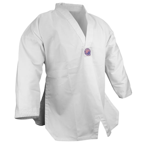 New Martial Arts V-Neck 7.5 oz Top Only Taekwondo Light Weight Uniform White Gi Top