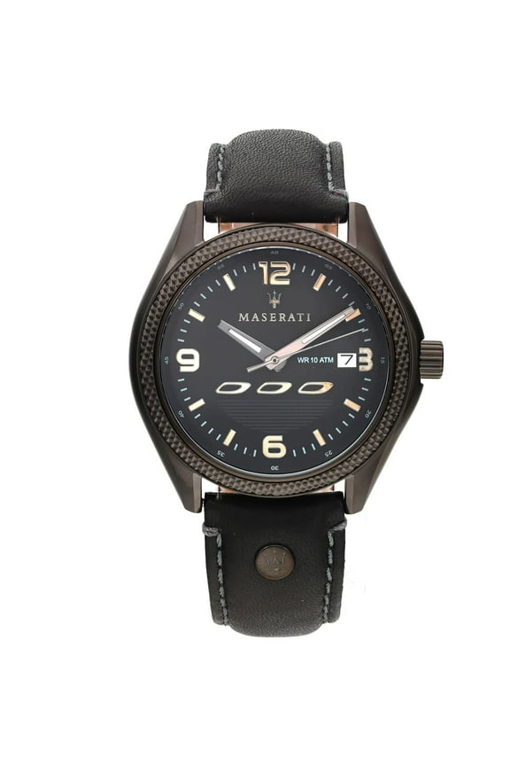 New Maserati Sorpasso 42 mm Black Leather Black Dial Men's Watch R8851124001