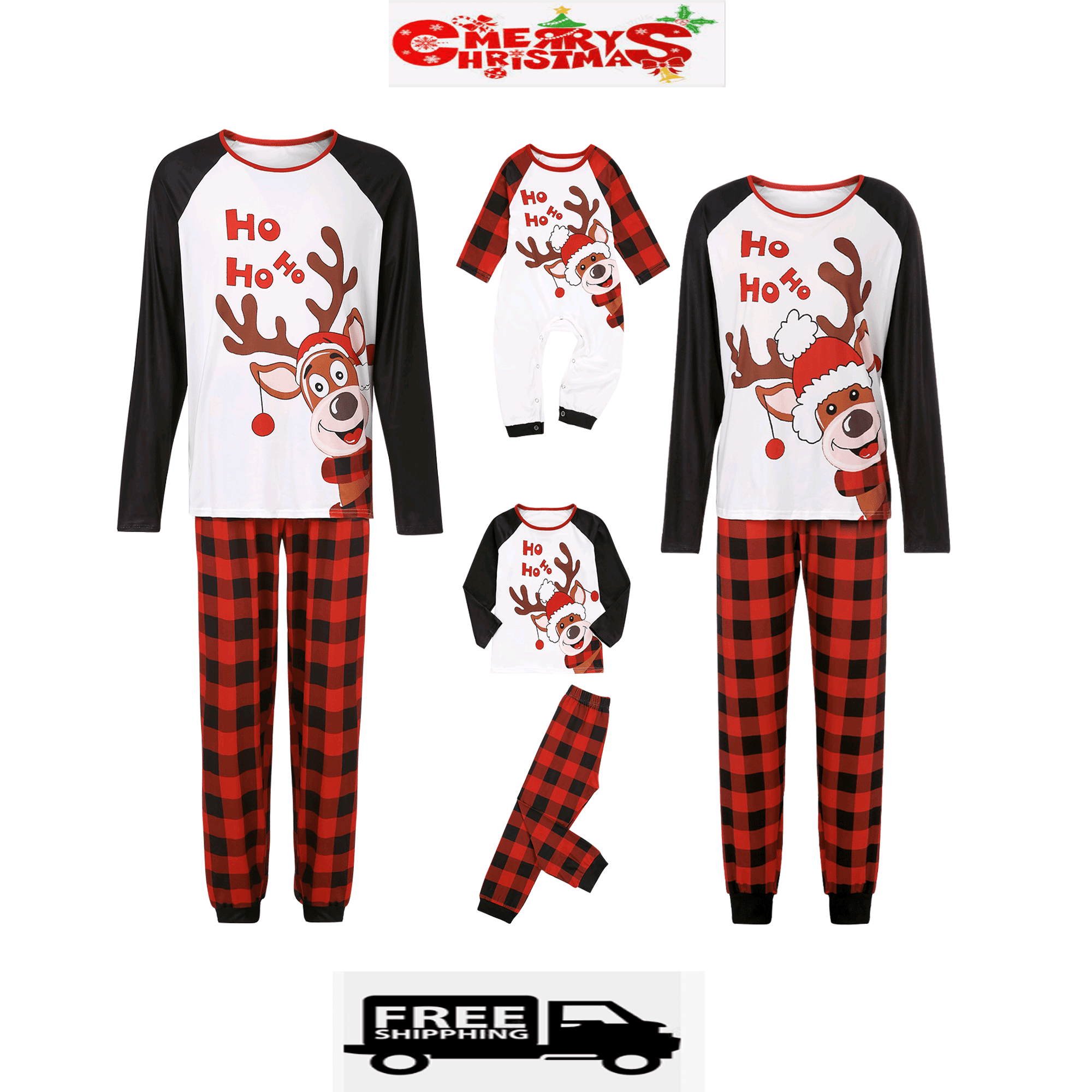 New Matching Family Christmas Pajamas Elk Pajamas Set PJs Xmas Gift
