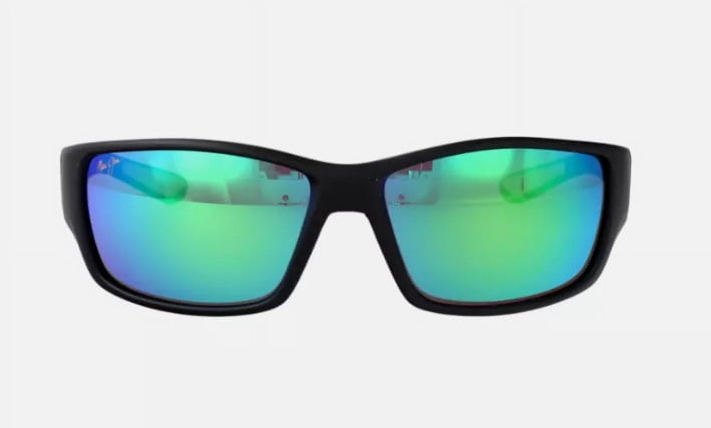 Maui Jim Local Kine GM810-27M Sunglasses - Soft Black w/Dk Trans Green/MauiGreen