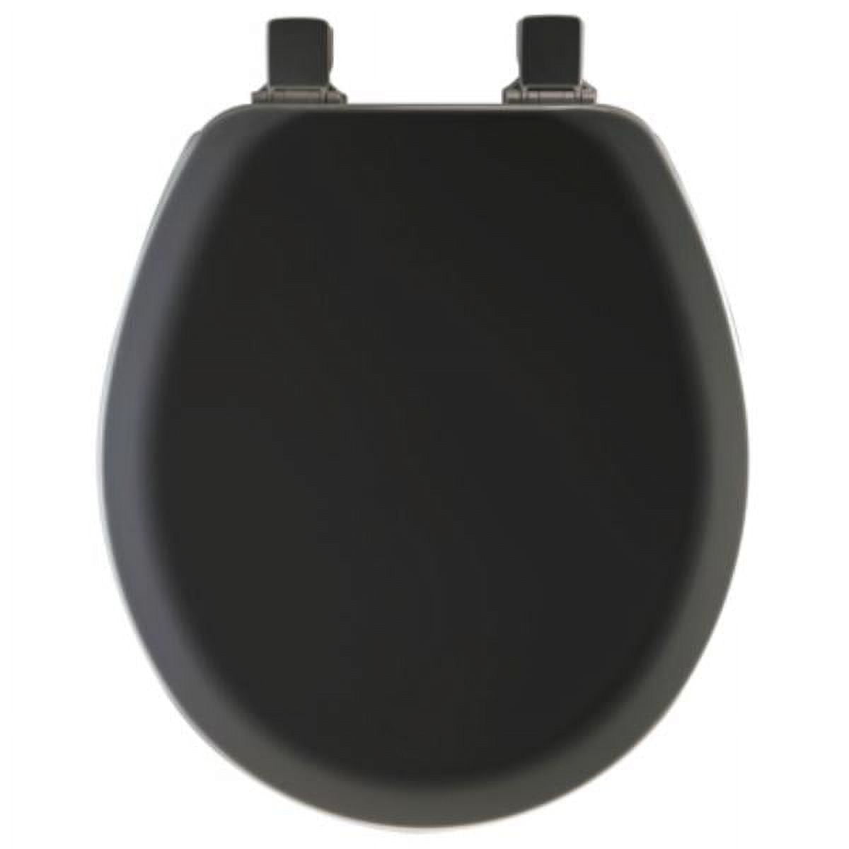 New Mayfair 41EC047 Round Molded Wood Toilet Seat w/ EasyClean Hinges