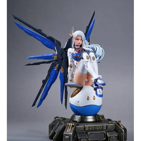 New Mecha Wings Free Beauty Girl (White Ver) Character Anime Model Statue Action Figures Desktop Ornament Popular Decorations Fan Souvenirs Creative Gift Collectable