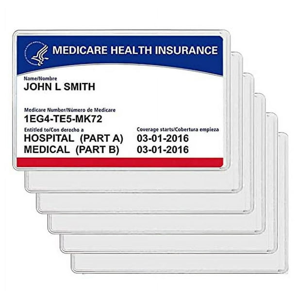New Medicare Card Holder Protector Sleeves, 12Mil Clear PVC Soft Water
