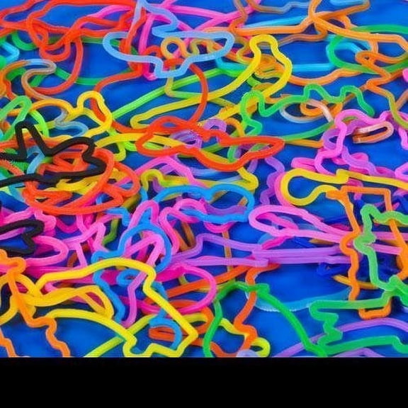 New Mega Assortment 144 Silicone Bandz Bracelets - Colored, Glowing, Wide Mix 12 Dozen Silly Bands !