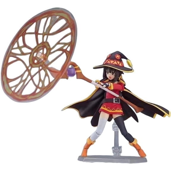 New Megumin Figure, Magic Wand Standing Megumin Anime Figure 14cm/5.5inch PVC Character Figurine Cosplay Model Handicrafts for Anime Fans Gift