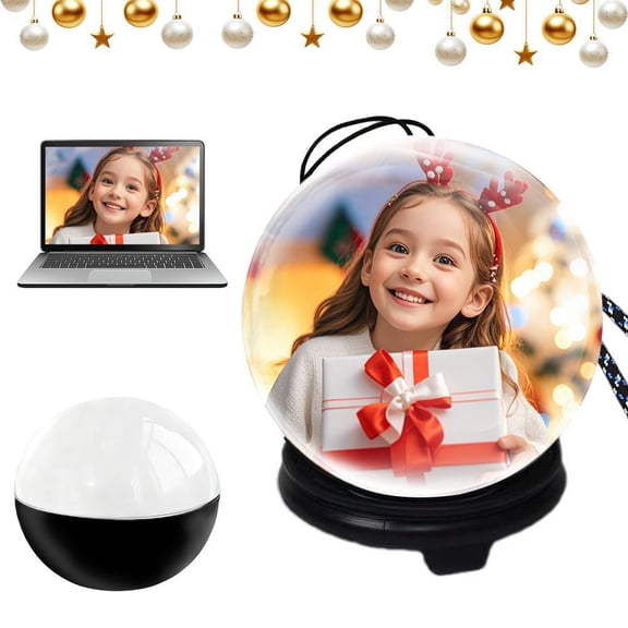 New Memory Lamp, 2.7" Crystal Ball Video Player Memory Orb Lamp, 3D Uploadable Videos & Photos Video Gift for Couples Friends Anniversary Birthday gift