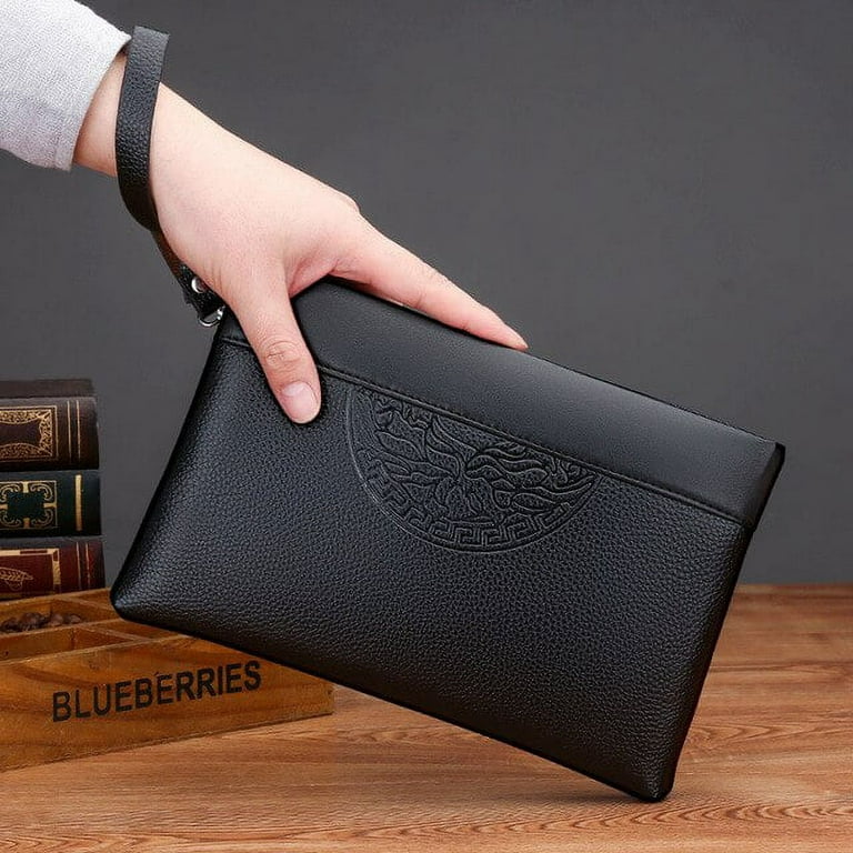 New Men's Clutch Bag Wallet Soft Leather Black Brown Large Capacity Man  Clutch Wallet Long Designer Business Man Clutch Purs 