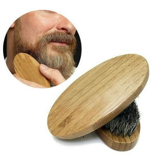 1 Men Boar Hair Bristle Beard Mustache Brush Soft Hard Palm Round Wood Handle !!