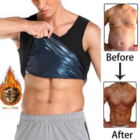 New Men Hot Body Fat Burning Sweat Sauna Shaper Fitness Vest Gym Tank Yoga Shirt