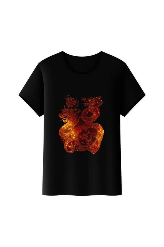 New Men Luxury Diamond Dragon Rhinestones Fashion Black T-Shirt High Quality