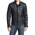 thumbnail image 1 of Men's Genuine Black Lambskin Leather Jacket Biker Soft Stylish Motorcycle Jacket A721, 1 of 3