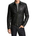 thumbnail image 1 of New Men Motorcycle Lambskin Leather Black Jacket Coat Size XS S M L XL A264, 1 of 3