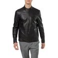 thumbnail image 1 of New Men Motorcycle Lambskin Leather Black Jacket Coat Size XS S M L XL A266, 1 of 3