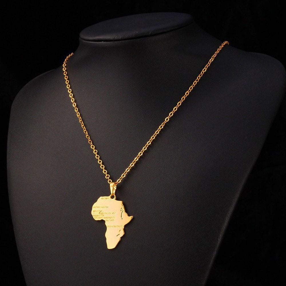 Rose Gold Africa Pendant Necklace
